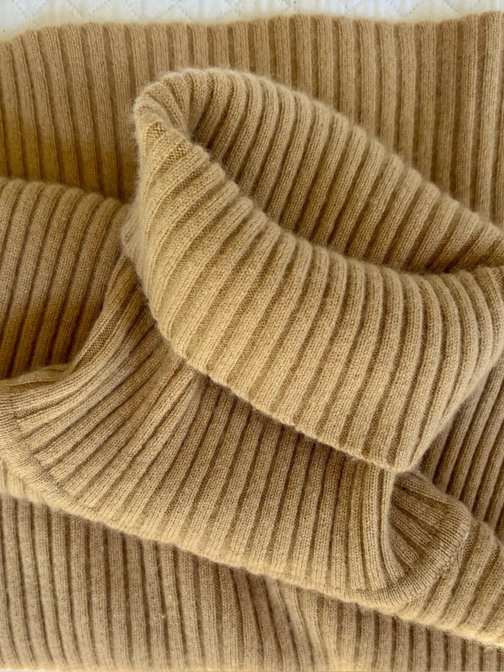 Cashmere sleeveless ribbed turtleneck